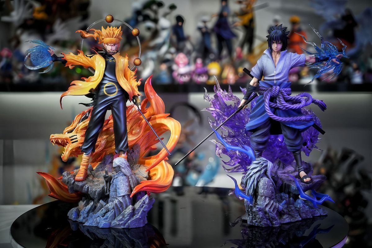 Cosplay Prop Display - Anime Ninja Figure Flame Effect Action