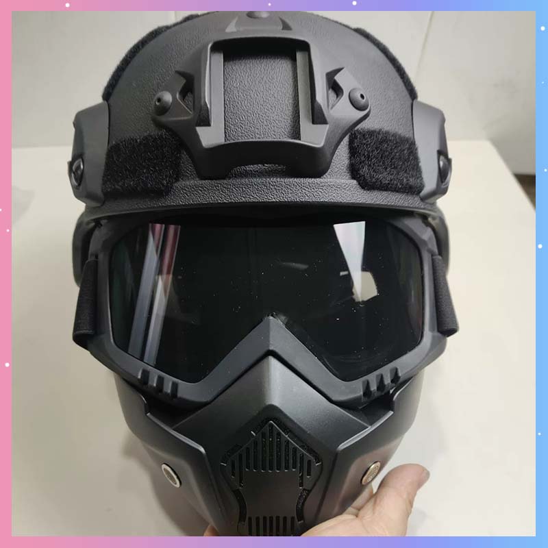 Detachable Cosplay Prop - Military Tactical Full Face Helmet Detachable