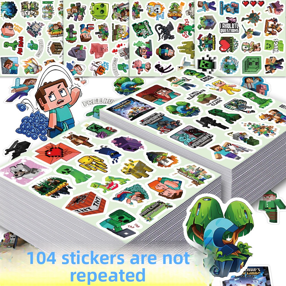 104pcs Minecrafte Stickers Cre - огляд і ціна Cosplay Prop Dagger